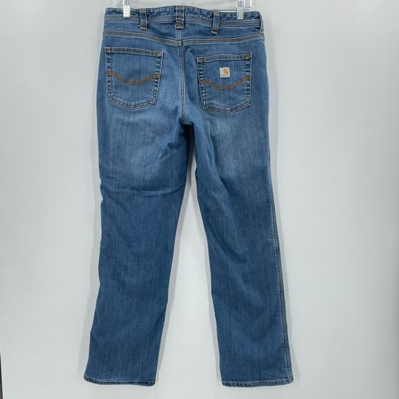 Carhartt Women's Relaxed Fit Flannel Lined Straight Jeans, Sz 12 Reg. Chore Work - Picture 2 of 11